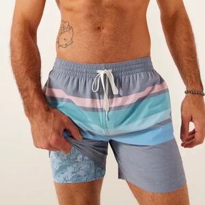 Chubbies The Cadillacs Lined Classic Swim Trunks in‎ Faded Grey Stripe Sz L